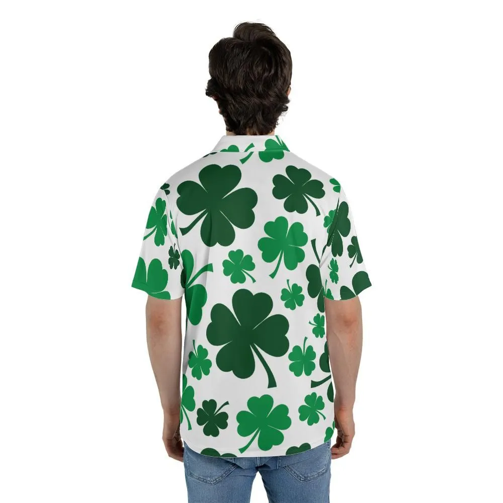 St. Patrick's Green Irish Clover Polo Shirts for Men