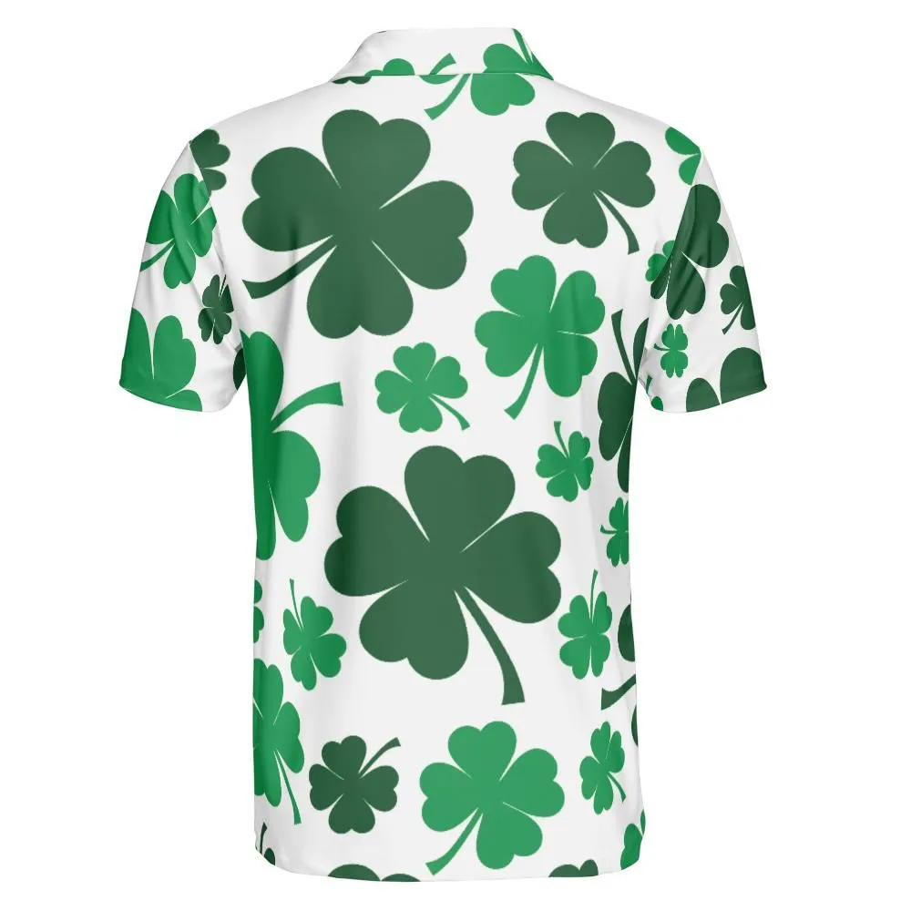 St. Patrick's Green Irish Clover Polo Shirts for Men