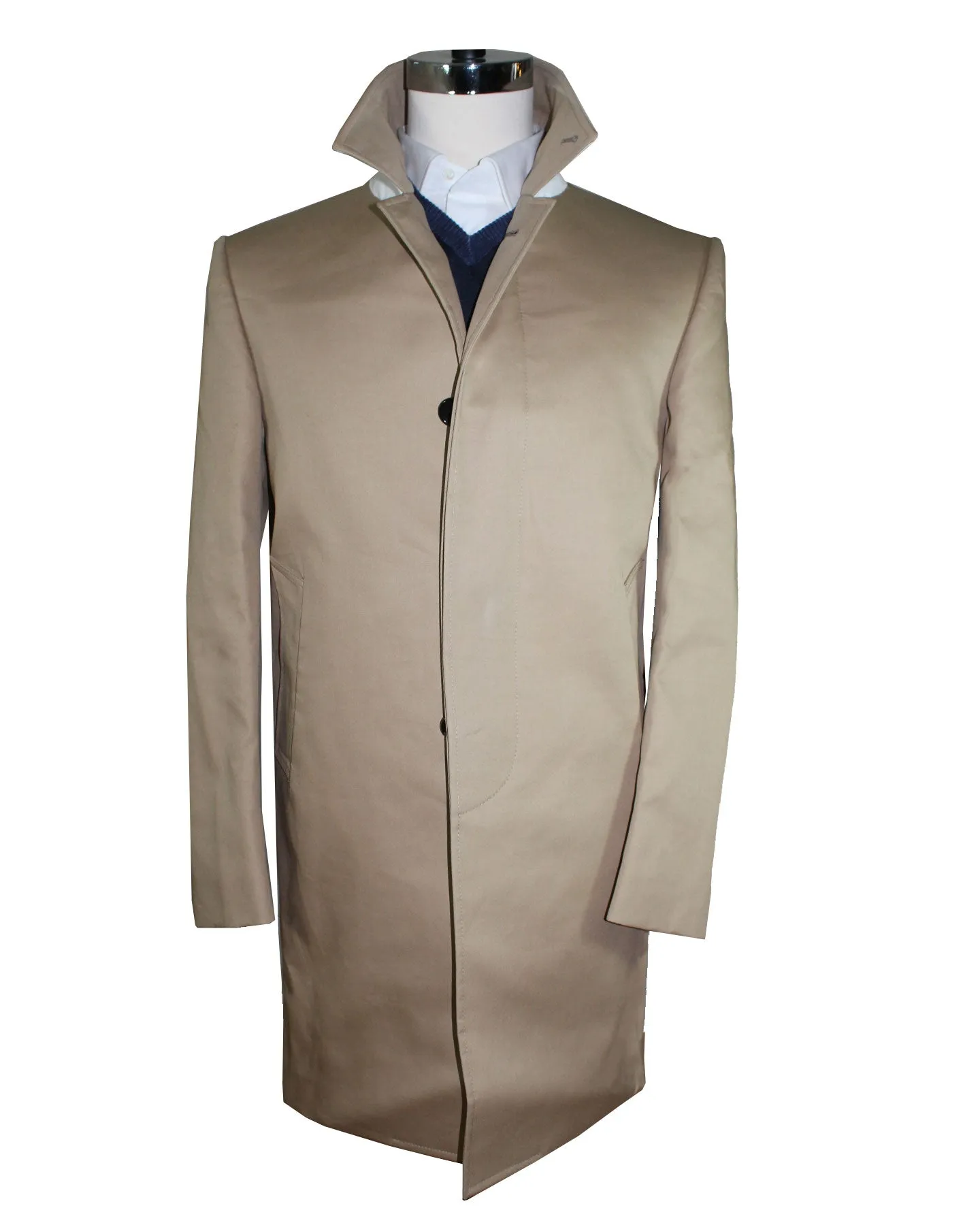 Thom Browne Overcoat Khaki MacKintosh Bal Collar EU 50  - US 40 SALE