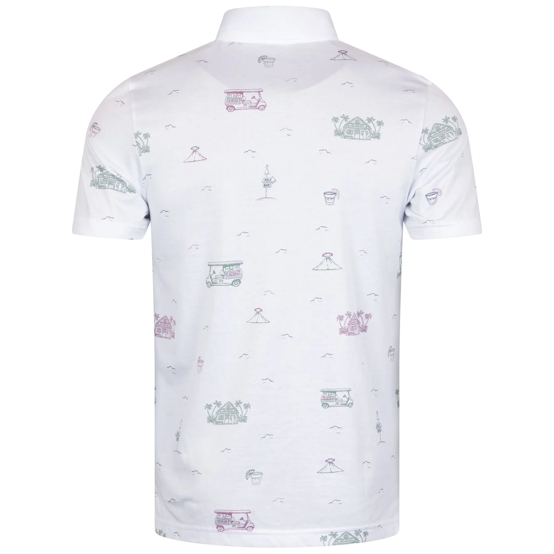 Tiki Mapes Print Polo White - AW24