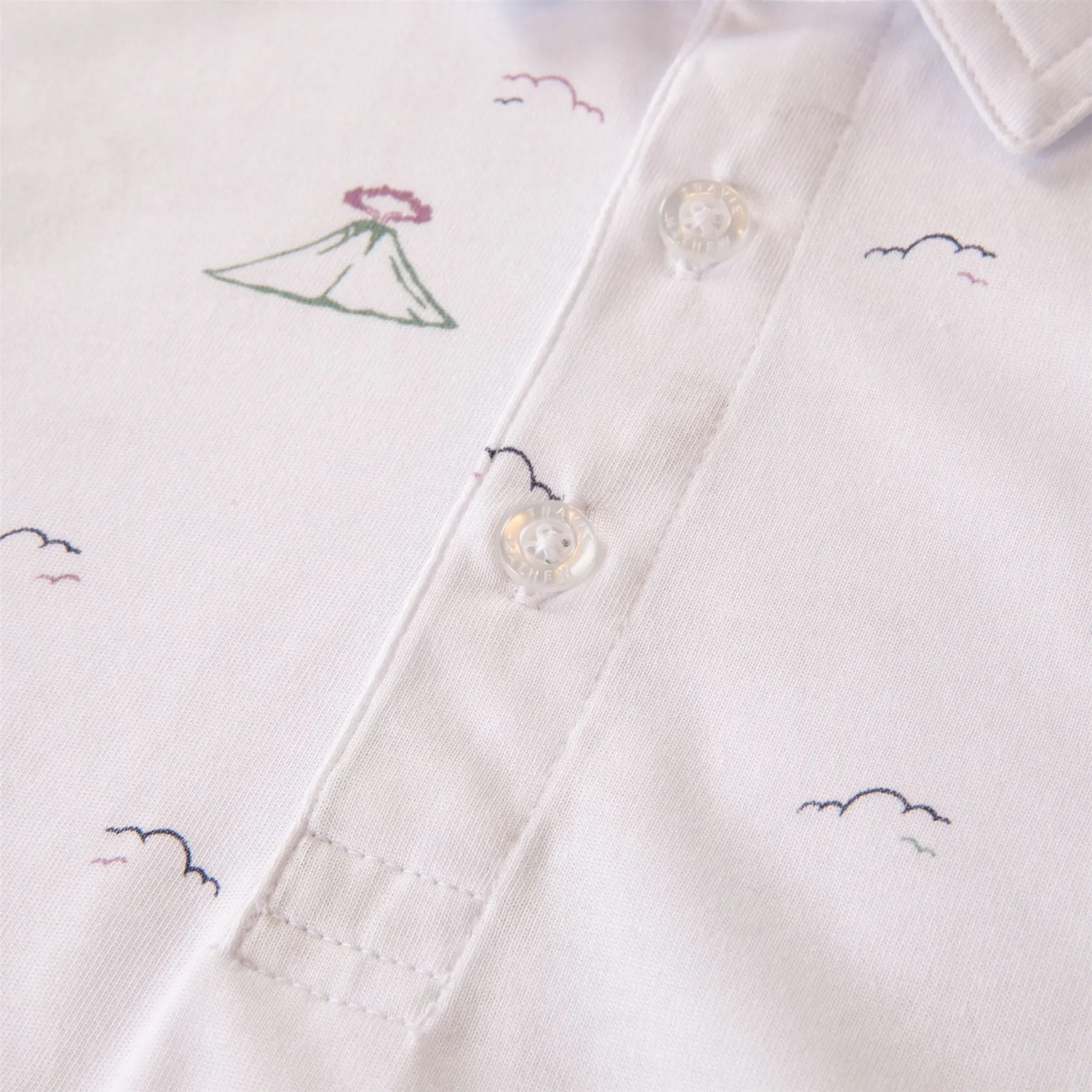 Tiki Mapes Print Polo White - AW24