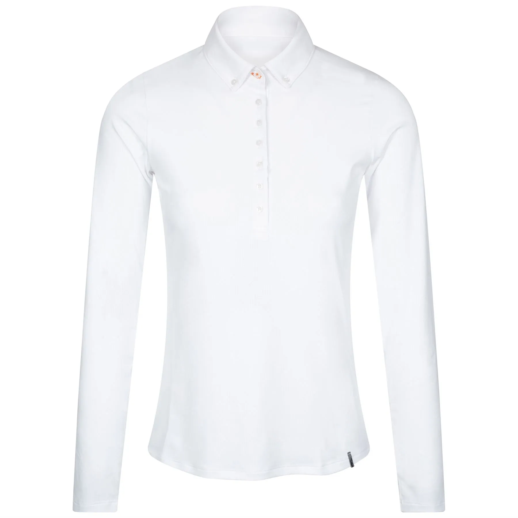 Womens Dana Printed Polo LS White - AW22