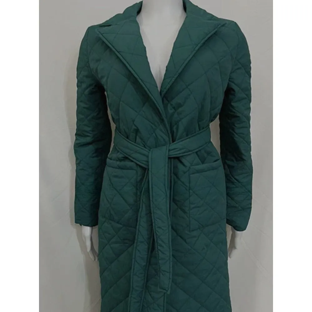 Women's Quilted Cotton Padded Long Coat