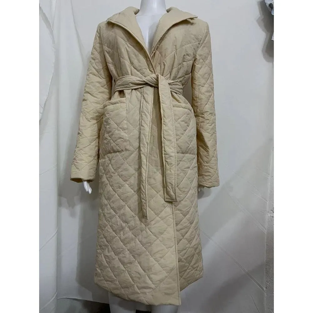 Women's Quilted Cotton Padded Long Coat