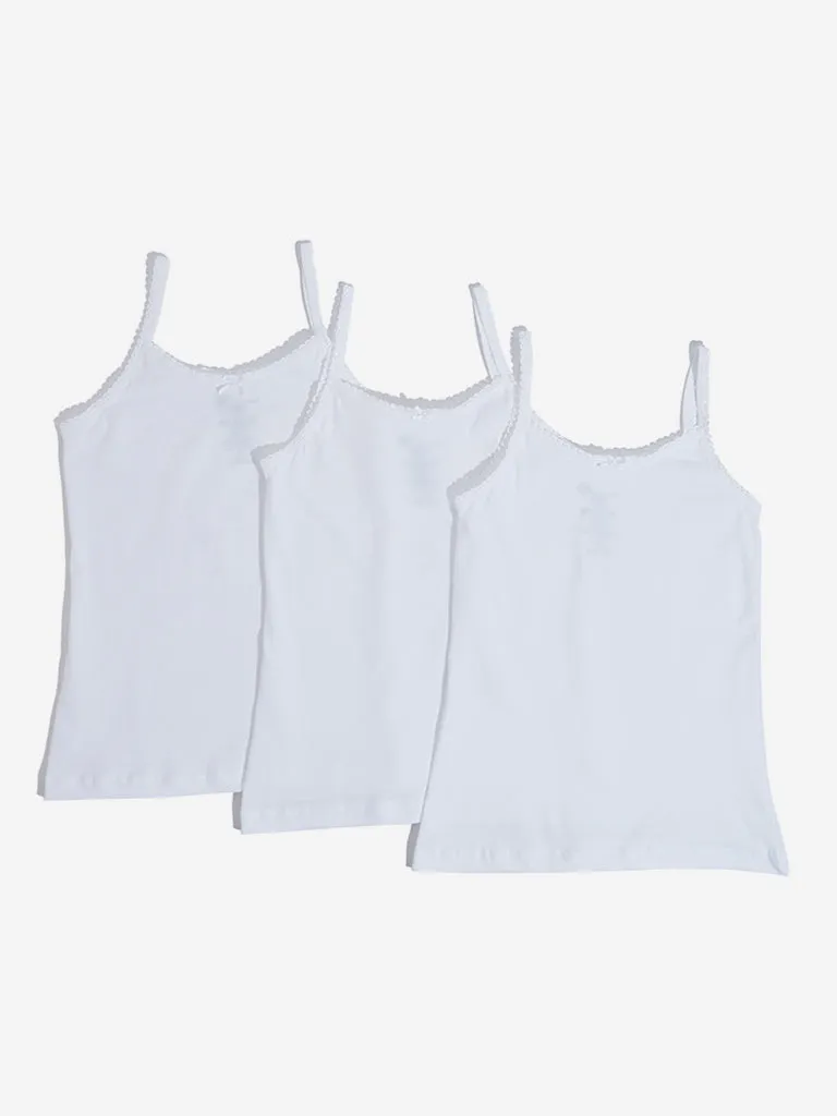 Y&F Kids White Camisoles - Pack of 3